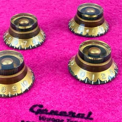 General Vintage Tone Aged  Gold   "CAB" Butyrate Gold flakes  Tophats knobs  for Les Paul ®️ 1956 - 1960 image 2