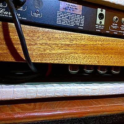 Carvin X100 1985 Custom Albino gator/mahogany image 9