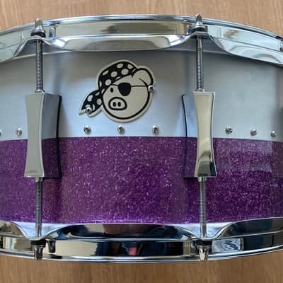Pork Pie 6.5x14 Aluminum/Ash Hybrid snare drum - Purple Sparkle image 1