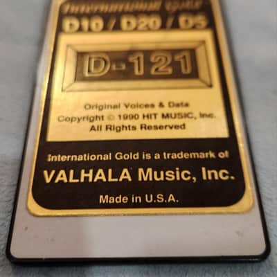 Valhala D-121 International Gold Data Sound Card for Roland D10/D20/D5 Synths 1990 USA image 3