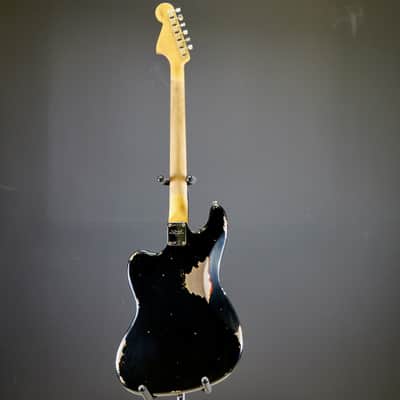 Fender Custom Shop Bass VI Heavy Relic Black // 3 Tone Sunburst image 8