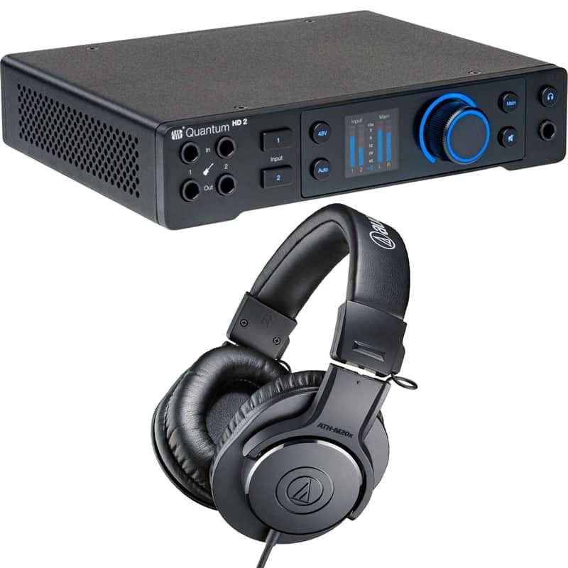 PreSonus Quantum HD 2 USB-C Audio Interface, Audio Technica ATH-M20X Bundle image 1