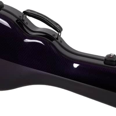Crossrock Air Carbon Mandolin Case for F-Style (Fits Gibson F5) | Gloss 3K Carbon Weave Finish in Royal Purple, TSA Lock, Backpack Straps, Dust Cover – Elite Flight Case image 3