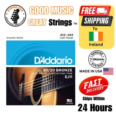D'Addario EJ11 Acoustic Guitar Strings 85/15 Bronze 12-53 +2 FREE Strap Locks 2025 image 1