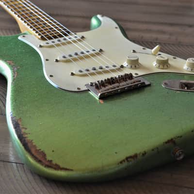 Fender Custom Stratocaster Heavy Relic Lime Green Sparkle CS Texas Specials image 22