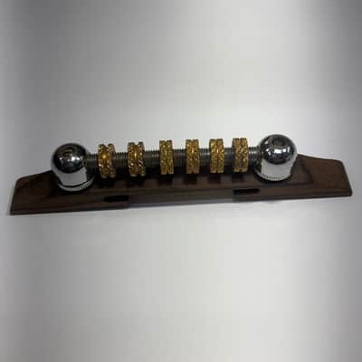 Vintage Gretsch Archtop Control Spacer Roller Bridge | Non-Original Base | 1960s | Natural image 4