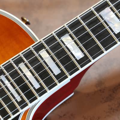 2015 Gibson Custom Shop Les Paul Custom Figured Electric Guitar Iced Tea Burst + COA OHSC image 9