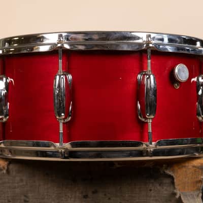 1990s Slingerland 6.5x14 Artist Cherry Stain Snare Drum image 6