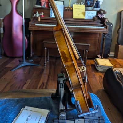 Revived Old 4/4 Bench-Made Violin Labeled Pietro Perni 1892, Vintage Roman Labeled Fiddle Outfit w/ Holstein Pernambuco Bow and Antique Case image 4
