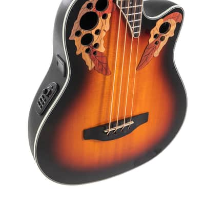 Ovation CEB44-1N Celebrity Elite Exotic Mid Depth Mahogany Neck 4-String Acoustic-Electric Bass Guitar image 3