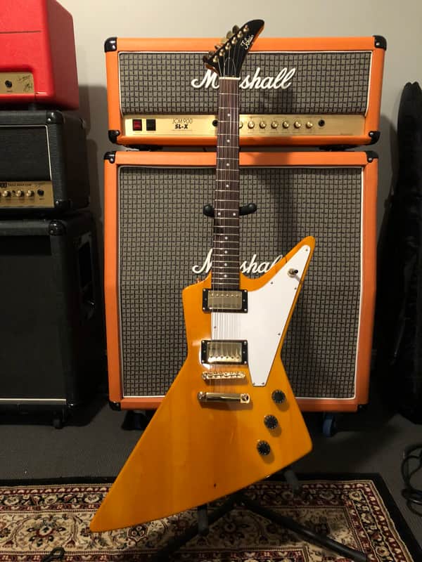 Tokai MIC Love Rock Explorer Korina Top, Gold Hardware image 1