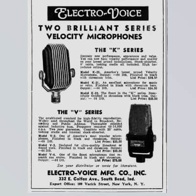 Vintage RARE 1930's Electro-Voice V-1 Ribbon Velocity Microphone w Bud stand V2 V3 V4 image 2