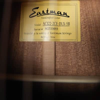 Eastman AC122-2CE-DLX-SB Cedar/Sapele Sunburst Cutaway Grand Auditorium Guitar w/Fishman Pickup #3693 image 4