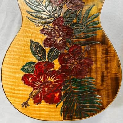 Ukulele Handmade by Blueberry Floral Motif Case & Warranty image 21