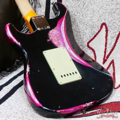 Fender Custom Shop Wild West Black Lightning 2.0 Stratocaster HSS Maple Board 22 Frets Heavy Relic Pink Paisley image 11