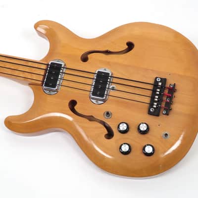 1969 Hohner Bartell Bass Fretless Rare LEFT HANDED - Natural Finish Black Widow image 6