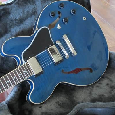 2004 Gibson ES-335 Dot Neck Beale Street Blue Figured/Flametop Excellent Plus Condition image 4