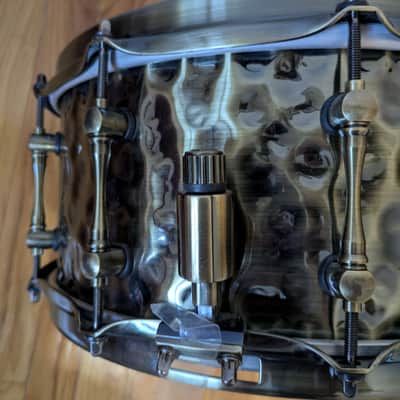 Mapex BPBR465HZN Black Panther Sledgehammer 14x6.5" Brass Snare Drum with Brass Hardware 2010s - Hammered Antique Brass image 4