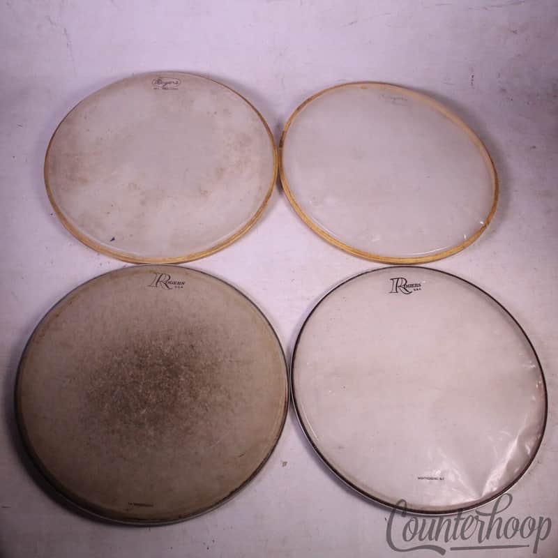 Rogers 14"Snare/Tom Drum Heads 4x Set Coated Batter/Clear Resonant Vintage60s US image 1