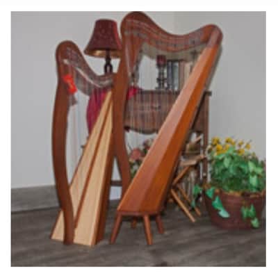 Roosebeck HMNA5CSP | Minstrel Harp 29-String, Chelby Levers Sheesham 5 Panel with Pedestal image 2