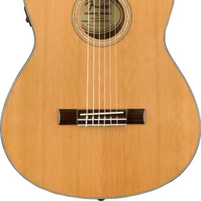 Fender CN-140SCE Nylon Thinline Acoustic Electric Guitar. Walnut FB, Natural w/Case image 9