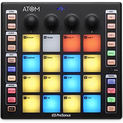 PreSonus ATOM Production & Performance Midi Pad Controller with Studio One Artist and Ableton Live Lite Recording Software image 1