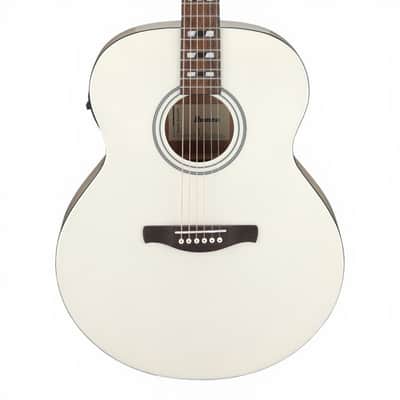Ibanez AJ70M2E Artwood Series Acoustic-Electric Guitar Pearl White High Gloss Solid Sitka Spruce Top image 4
