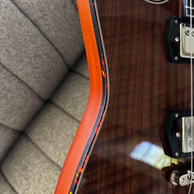 Frank Brothers Arcade Flamed Walnut, Full Multi-ply Tortoise Binding, Throbak SLE101 MXV image 8