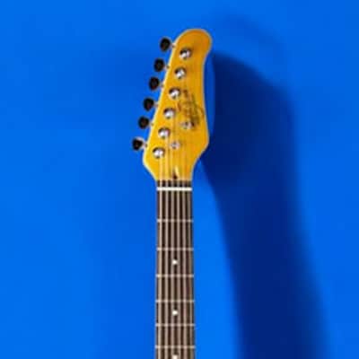 Oscar Schmidt OS-30-BK-A Double Cut Solid Body 3/4 Electric Guitar. Black image 3