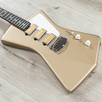 Mint Ernie Ball Music Man St. Vincent Goldie Guitar, Ebony Fingerboard, Roasted Maple Neck, Cashmere image 1