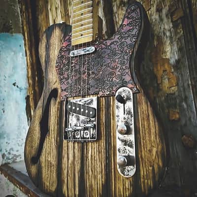 American Vintage Old Wood Engraved Pickguard image 11