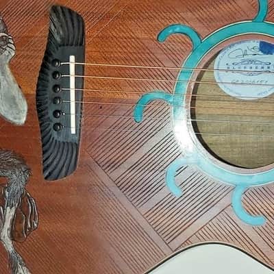 Acoustic Guitar Handmade by Blueberry, 6 String wood Pan God of the Wild Guitar, Custom Handcrafted Wooden Guitar, Grand Concert Guitar image 3