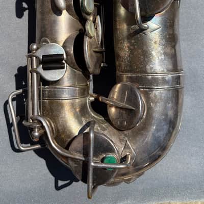 Buescher True Tone Alto Saxophone, Vintage Low Pitch, Silver Finish image 3