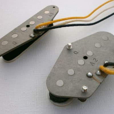 Telecaster Pickups Set WHITE Coil Tapped A2 and A5 HOT Hand Wound Fits Fender Q pickups Custom Shop Tele image 6