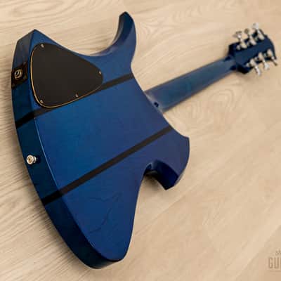 1980s B.C. Rich USA Mockingbird Neck Through Vintage Guitar Transparent Blue w/ Mono Case image 12
