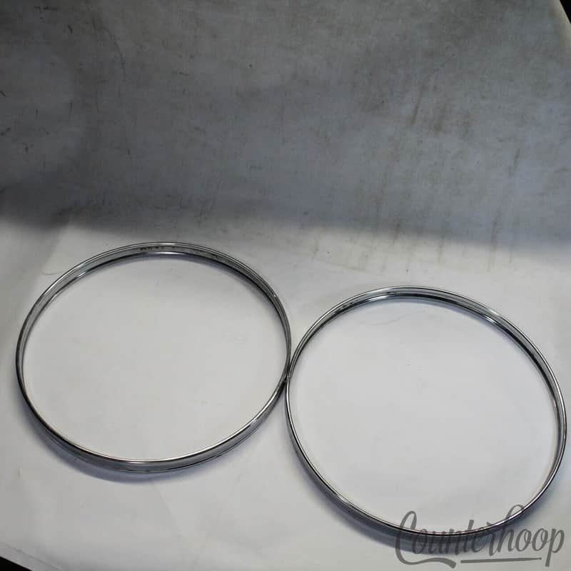 *Pearl 2x 22" Bass Drum Hoops Steel Metal Rims Vintage 70s Batter/Resonant Japan image 1