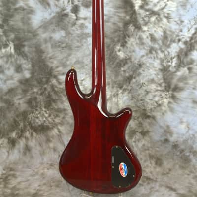 Left Handed 2006 SCHECTER Elite-4 NT Bass Guitar - Cherry QMT image 14