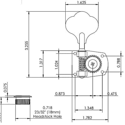Import Fender Style 4-Inline Bass Tuners image 3