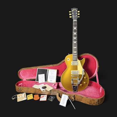 Gibson Custom Shop M2M 1957 Les Paul Goldtop Darkback Reissue • Murphy Lab Heavy Aged • Bigsby • Lower Logo • Aged Case 2024 - Double Gold image 2