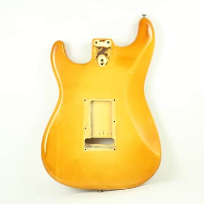1973 Fender Stratocaster Body Olympic White 4.5lbs Nicotine Yellow 1970's Vintage Strat image 2