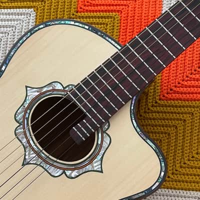 Paracho Requinto/Travel Guitar - Beautiful Instrument from Paracho, Mexico 🇲🇽! - Insane Inlays! - image 4