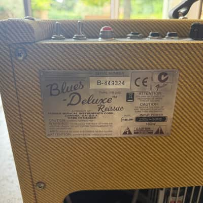 Kit complet Fender Blues Deluxe Reissue 2-Channel 40-Watt 1x12" Guitar Combo Amp 2010 Tweed + Celestion G12M-65 Creamback HP + 12AT7-CZ lampe + Atténuateur image 4