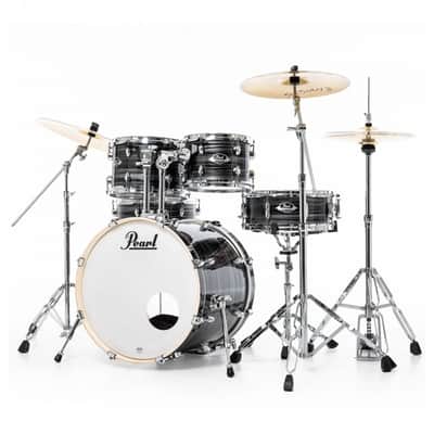 Pearl Export Graphite Silver Twist 5 Piece Drum Kit including PX Cymbals (20", 10", 12", 14", 14" Snare) image 2