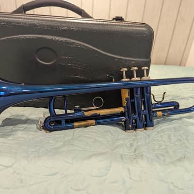 blue Merano Student Beginner Trumpet with Mouthpiece and Carrying Case image 1