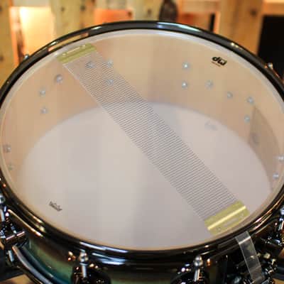 DW 5x14 Collector's SonicPly Regal Blue Burst over Horizontal Padauk Snare Drum - SO#1436557 image 5