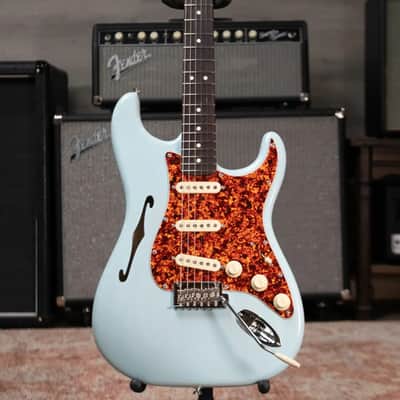 Fender American Professional II Stratocaster Thinline - Transparent Daphne Blue with Hardshell Case - Used image 2
