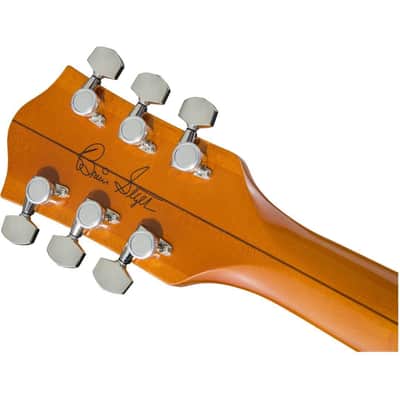 Gretsch G6120T-BSSMK Brian Setzer Signature Nashville Hollow Body '59 ‘Smoke’ with Bigsby Electric Guitar (Smoke Orange Lacquer) image 6