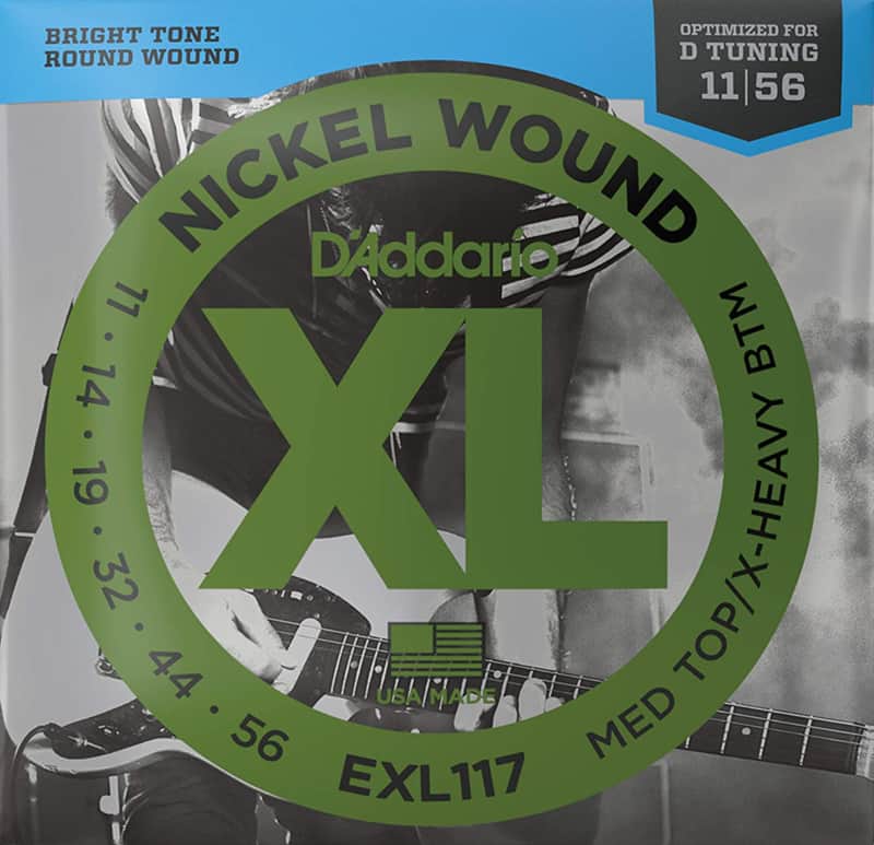 D'Addario EXL117 Nickel Wound Electric Strings, Med Top/Extra-Heavy Bottom 11-56 image 1
