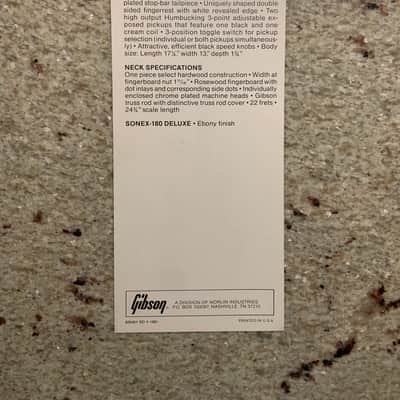 Vintage 1981 Gibson Sonex-180 Deluxe  Spec Sheet! image 2