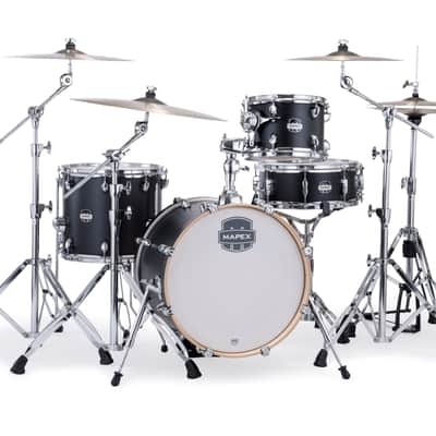 Mapex Mars Maple Matte Black BOP Drums 4pc Shell Pack 18/10/14/14 Kit | NEW | Authorized Dealer image 1